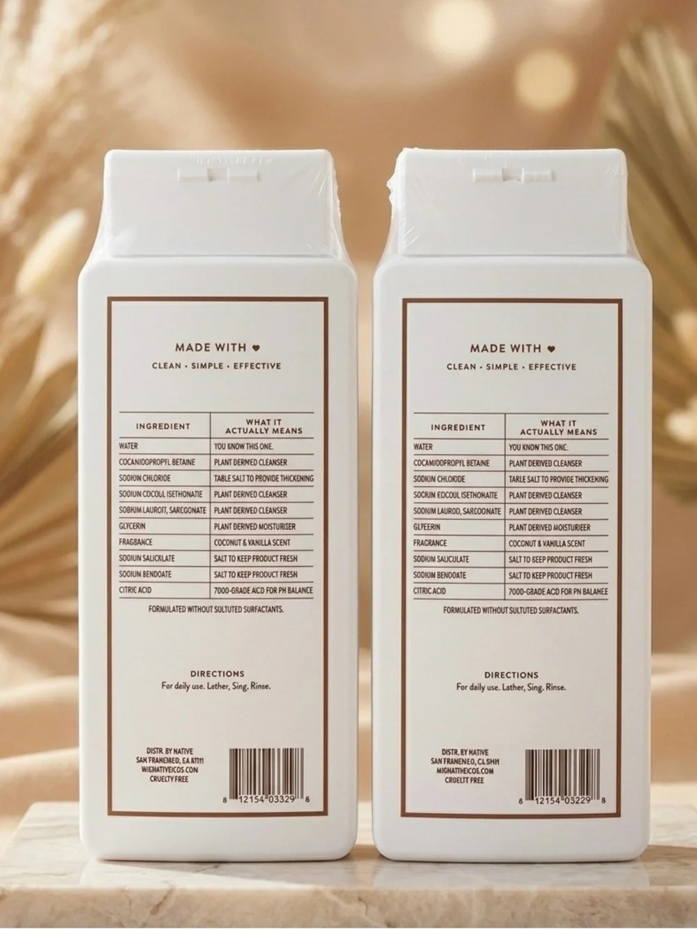 Native Body Wash Coconut & Vanilla 18 fl oz. Set of 2